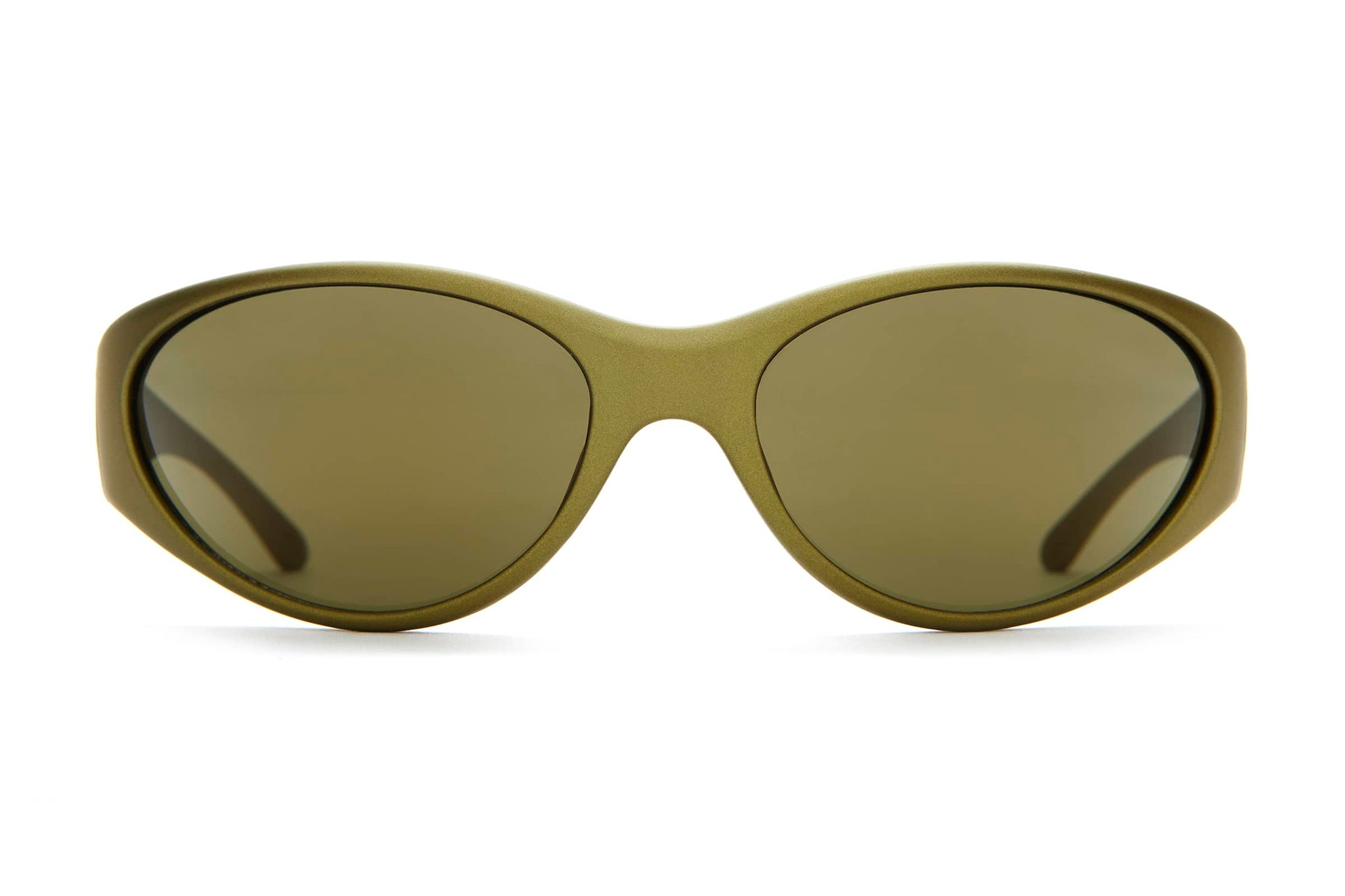 Crap® Eyewear | The Warp Zone Metallic Olive Wraparound Sunglasses 